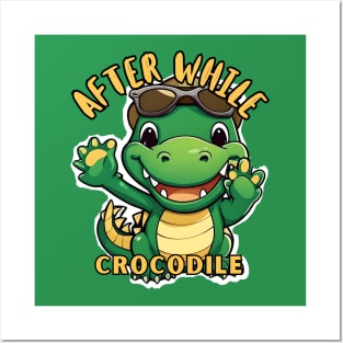 CROCODILE WAVING GOODBYE Posters and Art